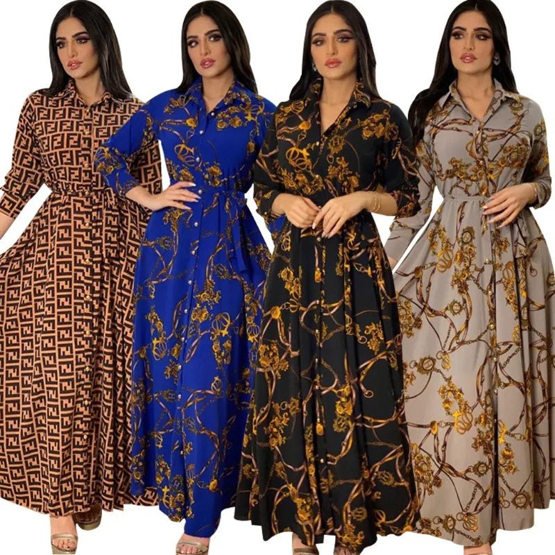 Women's Clothing Autumn and Winter New Elegant Sexy Fashion Digital Printing Leisure Dress - FitHealthHavenFitHealthHavenFitHealthHaven14:365458;5:361386BrownMWomen's Clothing Autumn and Winter New Elegant Sexy Fashion Digital Printing Leisure Dress