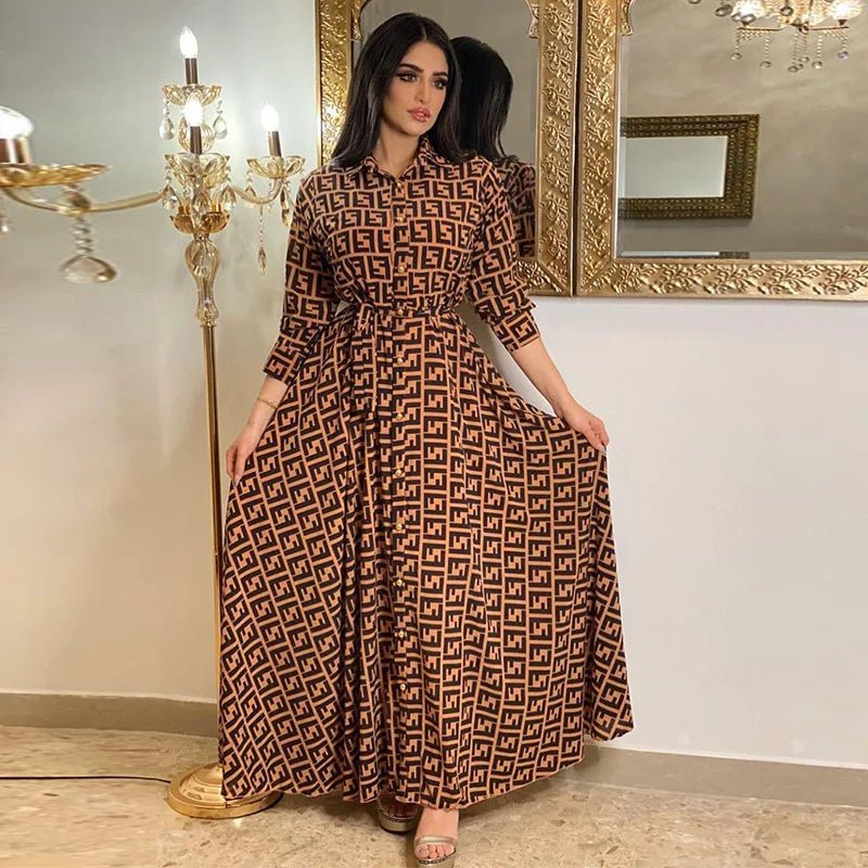 Women's Clothing Autumn and Winter New Elegant Sexy Fashion Digital Printing Leisure Dress - FitHealthHavenFitHealthHavenFitHealthHaven14:365458;5:361386BrownMWomen's Clothing Autumn and Winter New Elegant Sexy Fashion Digital Printing Leisure Dress