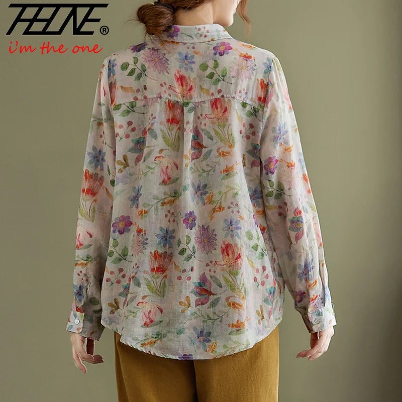 Women's Clothing Shirts Blouse Camisas Women Shirts Vintage Blusa Mujer Cotton Linen Casual Print Long Sleeve Flower Autumn - FitHealthHavenFitHealthHavenFitHealthHaven14:771;5:361385BeigeLWomen's Clothing Shirts Blouse Camisas Women Shirts Vintage Blusa Mujer Cotton Linen Casual Print Long Sleeve Flower Autumn