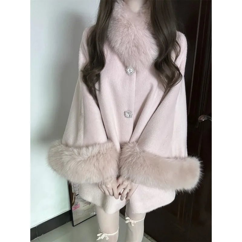 Women's Clothing Wealthy Family Rich Girl High-end Feel Warm Fur Collar Wool Coat Autumn Winter New Mid-length Coats Loose Tops - FitHealthHavenFitHealthHavenFitHealthHaven14:771pink;5:100014064pinkSWomen's Clothing Wealthy Family Rich Girl High-end Feel Warm Fur Collar Wool Coat Autumn Winter New Mid-length Coats Loose Tops