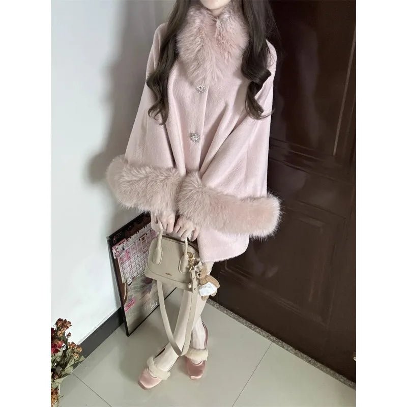 Women's Clothing Wealthy Family Rich Girl High-end Feel Warm Fur Collar Wool Coat Autumn Winter New Mid-length Coats Loose Tops - FitHealthHavenFitHealthHavenFitHealthHaven14:771pink;5:100014064pinkSWomen's Clothing Wealthy Family Rich Girl High-end Feel Warm Fur Collar Wool Coat Autumn Winter New Mid-length Coats Loose Tops