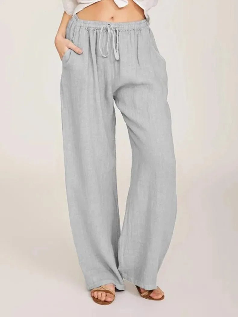 Women's Cotton Linen Pants Casual Loose Solid Elastic Waist Pocket Straight Trousers Ladies Oversize Wide Leg Pant Streetwear - FitHealthHavenFitHealthHavenFitHealthHaven14:200006151;5:100014064Light GreySWomen's Cotton Linen Pants Casual Loose Solid Elastic Waist Pocket Straight Trousers Ladies Oversize Wide Leg Pant Streetwear