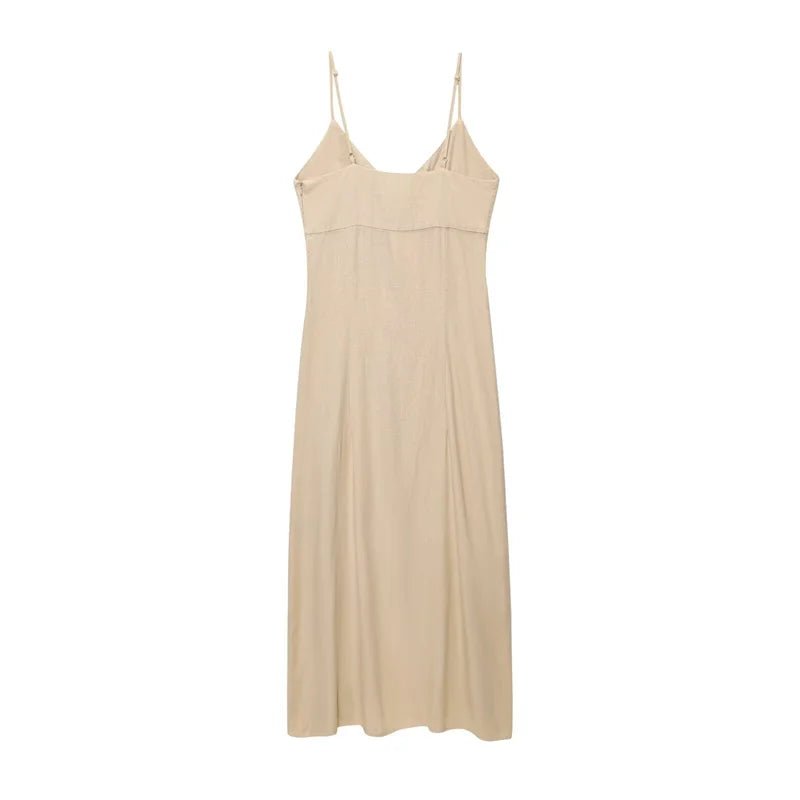 Women's Dresses 2025 New Linen Blend Suspenders Midi Skirt Women's Summer Long Dress - FitHealthHavenFitHealthHavenFitHealthHaven14:200001438;5:872KhakiXSWomen's Dresses 2025 New Linen Blend Suspenders Midi Skirt Women's Summer Long Dress