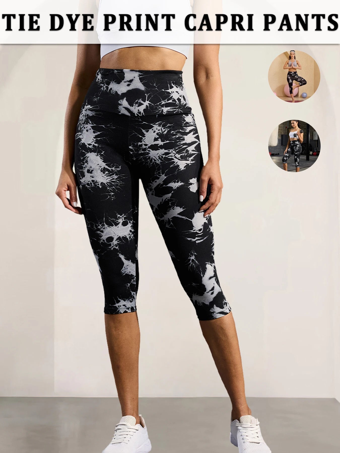 Women's High Waisted Capri Pants Super Soft Tummy Control No See Through Workout Yoga Running Athletic Push Up Gym Leggings - FitHealthHavenFitHealthHavenFitHealthHaven14:173-11;5:100014065-11XLWomen's High Waisted Capri Pants Super Soft Tummy Control No See Through Workout Yoga Running Athletic Push Up Gym Leggings