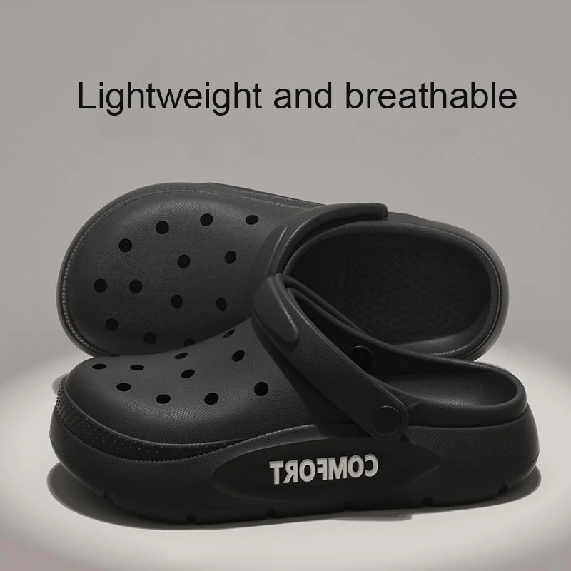 Women's Men's Slippers Summer Anti-Slip Couple Hollow Covered Toe Indoor Outdoor Casual Thick Bottom Sandals for Home Adults - FitHealthHavenFitHealthHavenFitHealthHaven14:10white;200000124:201446565white44-45Women's Men's Slippers Summer Anti-Slip Couple Hollow Covered Toe Indoor Outdoor Casual Thick Bottom Sandals for Home Adults