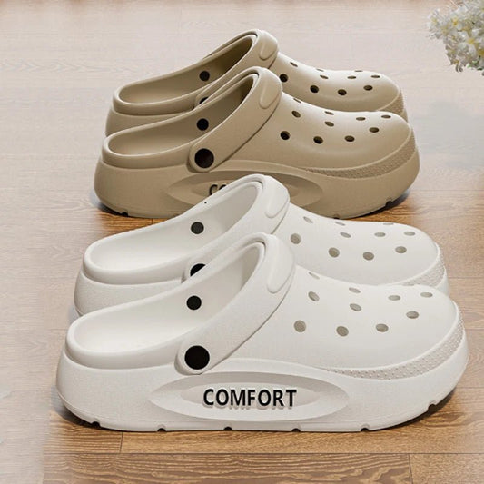 Women's Men's Slippers Summer Anti-Slip Couple Hollow Covered Toe Indoor Outdoor Casual Thick Bottom Sandals for Home Adults - FitHealthHavenFitHealthHavenFitHealthHaven14:10white;200000124:201446565white44-45Women's Men's Slippers Summer Anti-Slip Couple Hollow Covered Toe Indoor Outdoor Casual Thick Bottom Sandals for Home Adults