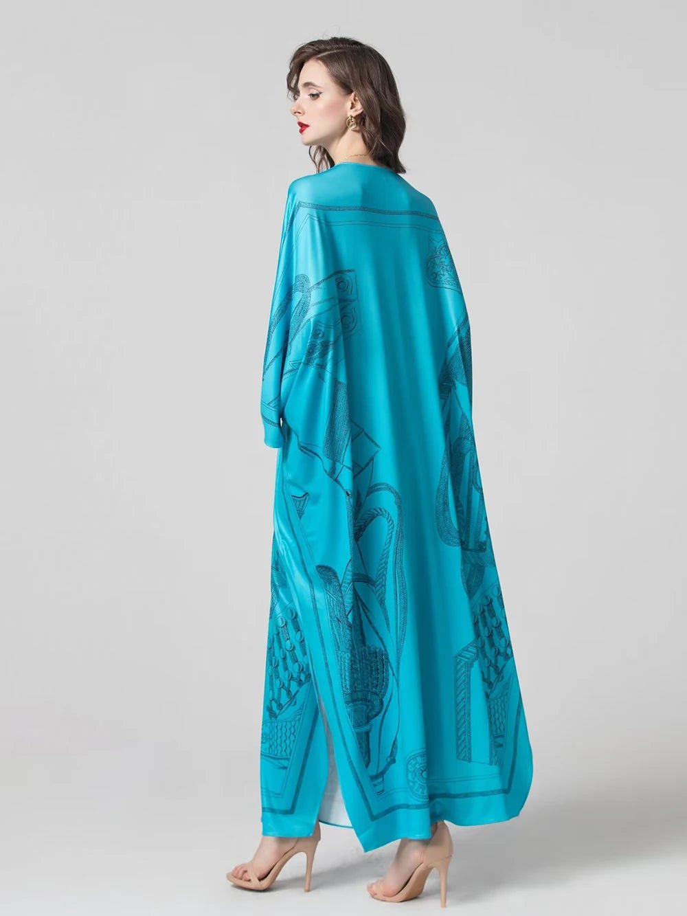 Women's Robes Sexy V Neck Batwing Sleeves Printed Loose Design Elegant Fashion Casul Long Dress Outerwear - FitHealthHavenFitHealthHavenFitHealthHaven14:496;5:100014065PURPLEXLWomen's Robes Sexy V Neck Batwing Sleeves Printed Loose Design Elegant Fashion Casul Long Dress Outerwear