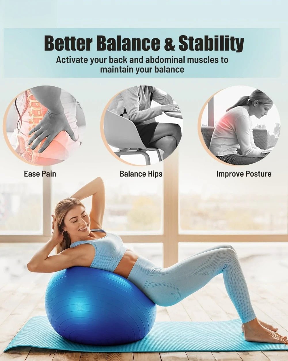 Yoga Ball Workout Ball, Explosion-proof Anti-Slip Stability Ball, Swiss Ball Physiotherapy, Balance Ball Chair - FitHealthHavenFitHealthHavenFitHealthHaven14:173;200007763:201336106United StatesBlueYoga Ball Workout Ball, Explosion-proof Anti-Slip Stability Ball, Swiss Ball Physiotherapy, Balance Ball Chair