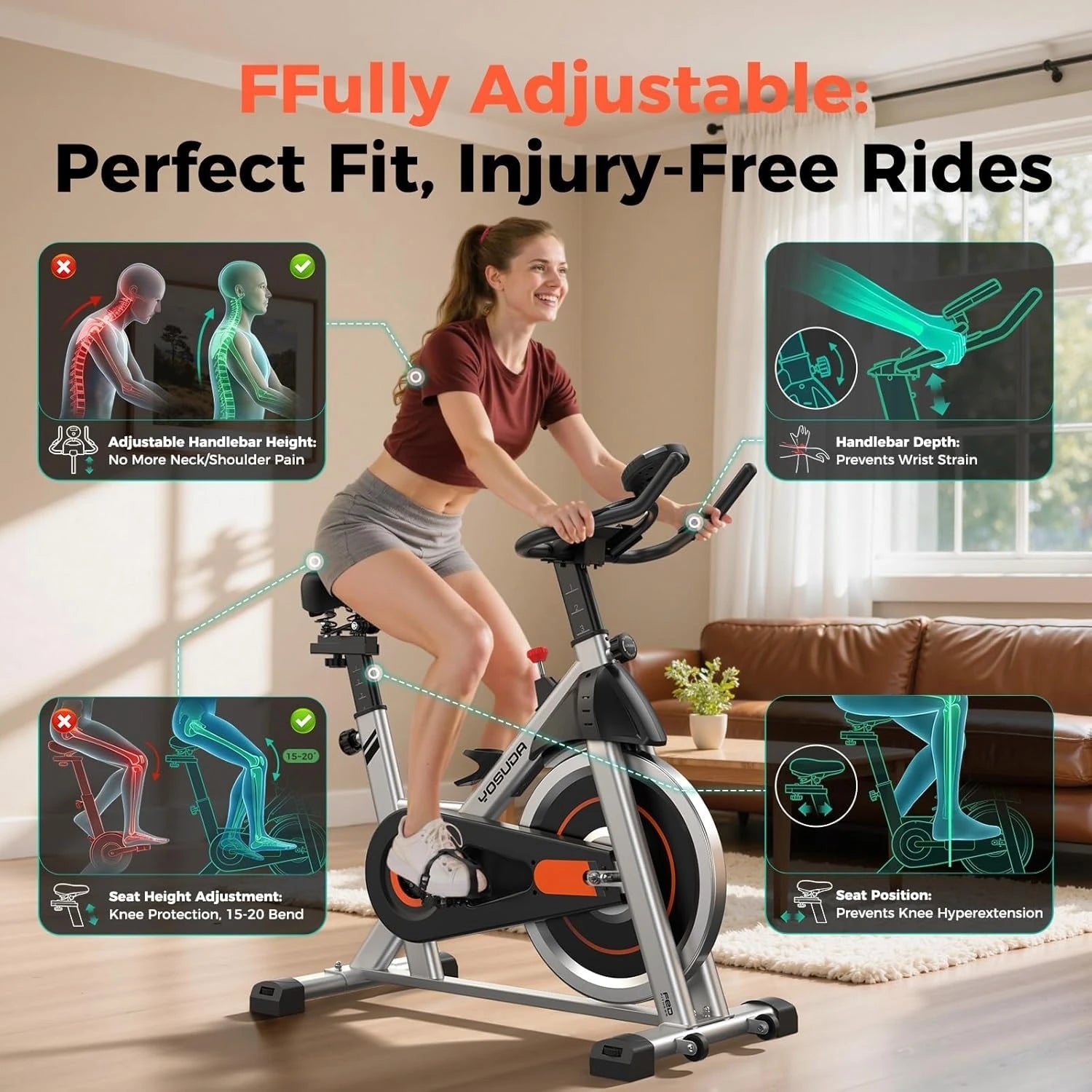 YOSUDA Exercise Bike, Brake Pad Stationary Bike for Home with Exclusive App, Magnetic Indoor Cycling Bike with 300 lb Weight - FitHealthHavenFitHealthHavenFitHealthHaven14:193Friction-Black;200007763:201336106Friction-BlackUnited StatesYOSUDA Exercise Bike, Brake Pad Stationary Bike for Home with Exclusive App, Magnetic Indoor Cycling Bike with 300 lb Weight