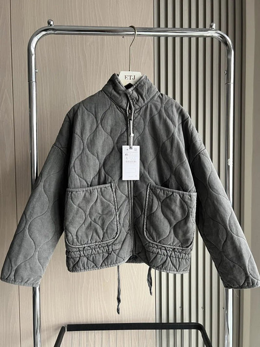 ZW Women's Cotton Jacket 2025 New Arrival Vintage Lenzing Rayon High Collar Large Pocket Decorative Quilted Coat for Women - FitHealthHavenFitHealthHavenFitHealthHaven14:771;5:100014064BeigeSZW Women's Cotton Jacket 2025 New Arrival Vintage Lenzing Rayon High Collar Large Pocket Decorative Quilted Coat for Women
